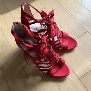Sam Edelman Red Strappy Heels Size 8.5